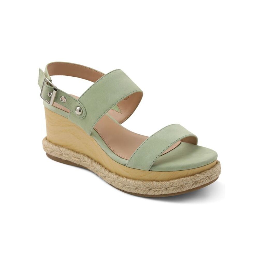 BCBGENERATION Womens Green 1.5" Platform Allia Wedge Shoes 6.5 M